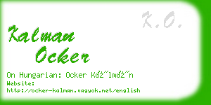 kalman ocker business card
